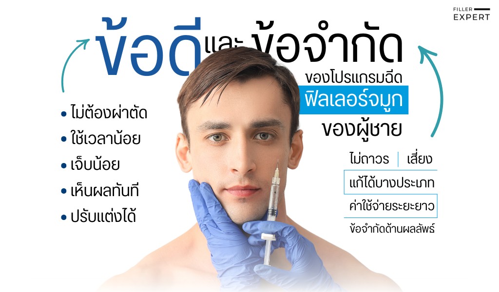 ข้อดีและข้อจำกัดของการฉีดฟิลเลอร์จมูกในผู้ชาย