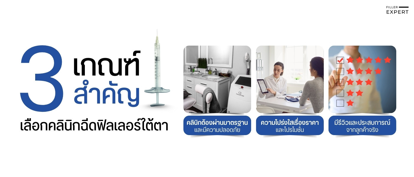 เกณฑ์สำคัญในการเลือกคลินิกฉีดฟิลเลอร์ใต้ตา