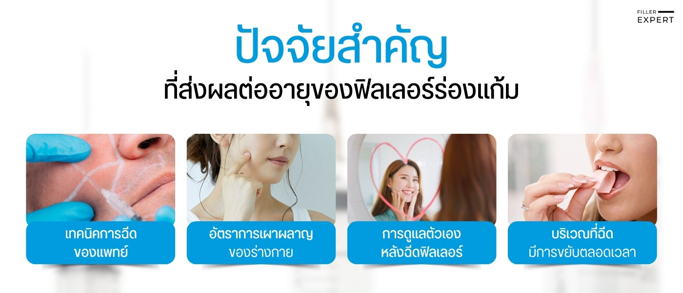 ปัจจัยสำคัญที่ส่งผลต่ออายุของฟิลเลอร์ร่องแก้ม
