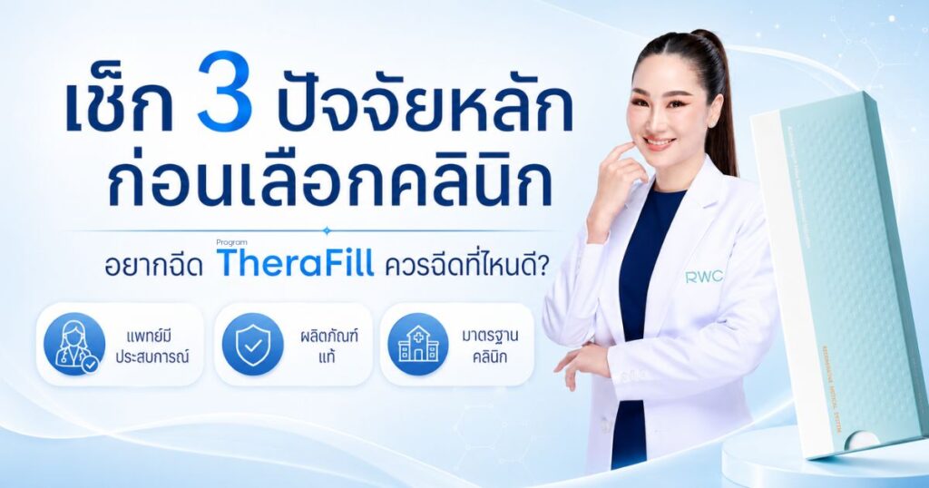 TheraFill ที่ไหนดี? เช็ก 3 ปัจจัยหลักก่อนเลือกคลินิก